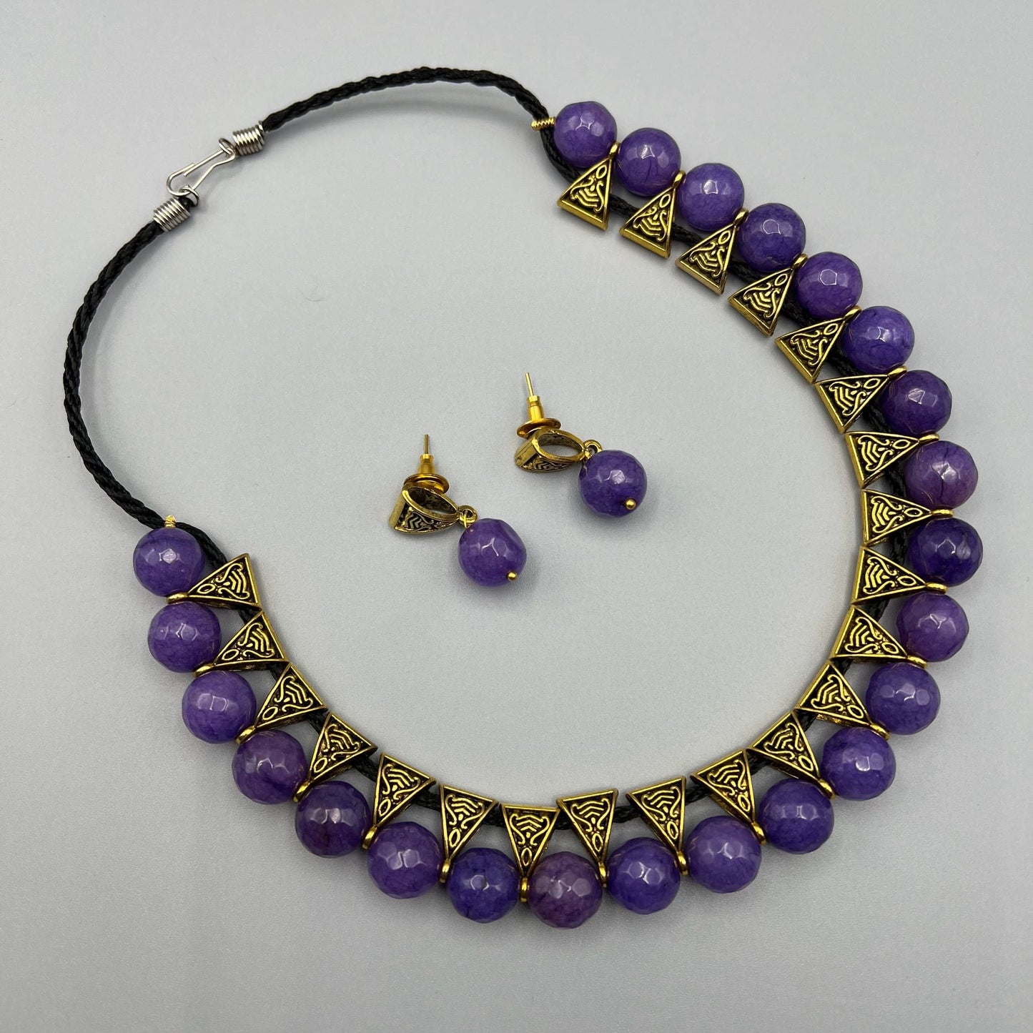 Fashion - Violet Oxidized Necklace Set
