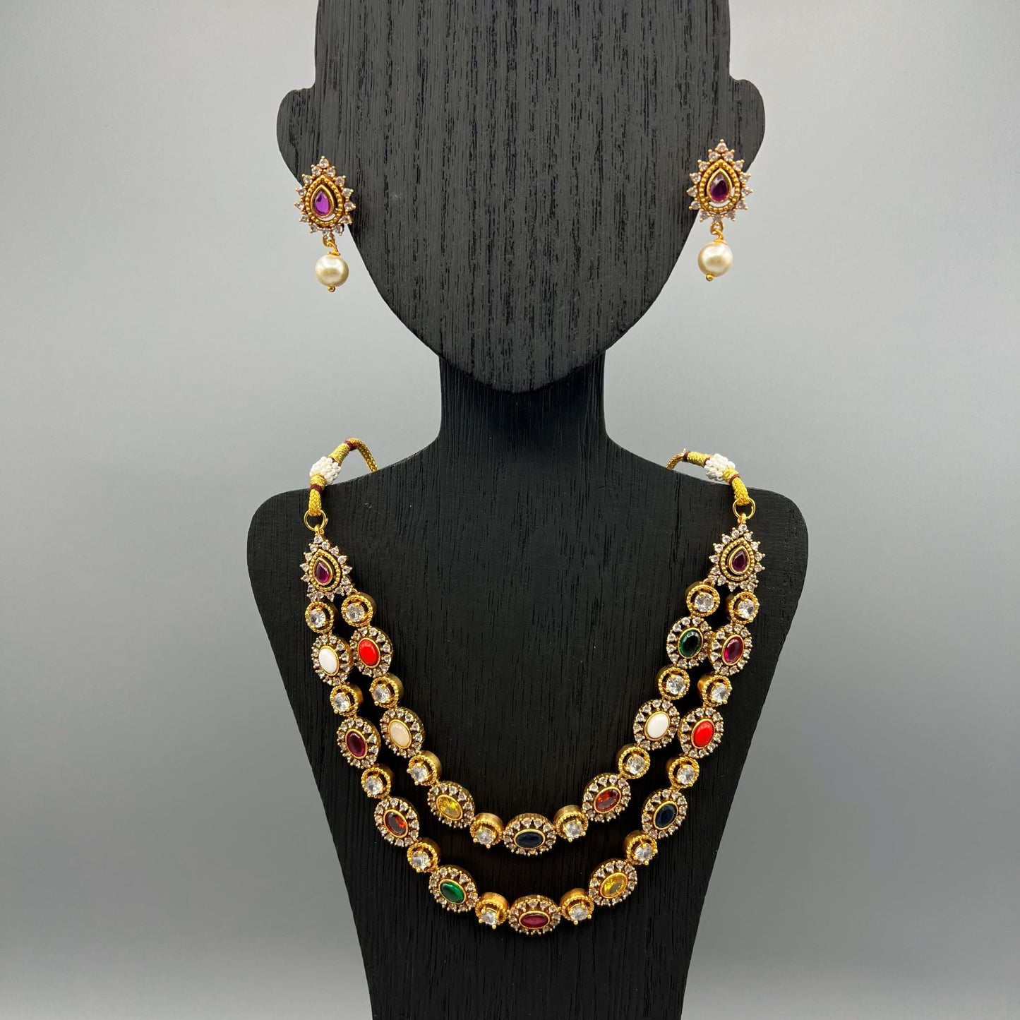 Fashion - Best Seller Classic Style Multi Color Antique Traditional Necklace Set