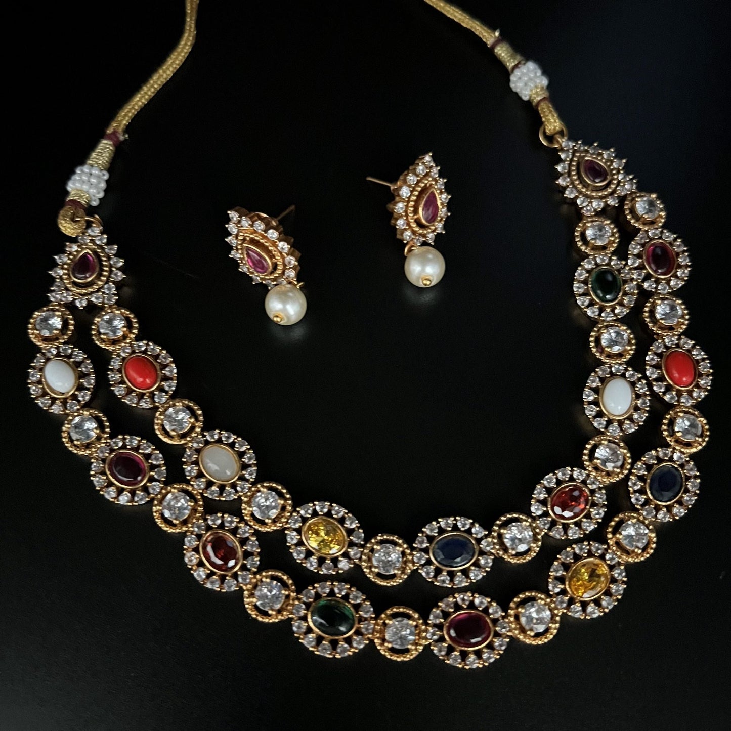 Fashion - Best Seller Classic Style Multi Color Antique Traditional Necklace Set