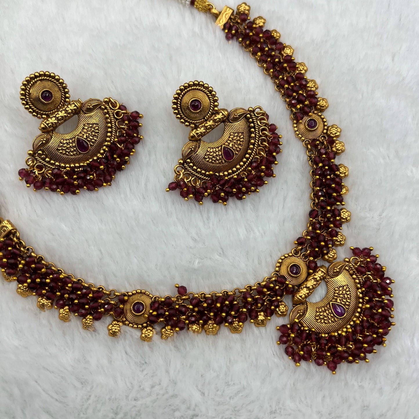 Fashion - Classic Red Antique Traditional Necklace Set