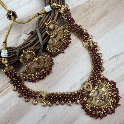 Fashion - Classic Red Antique Traditional Necklace Set