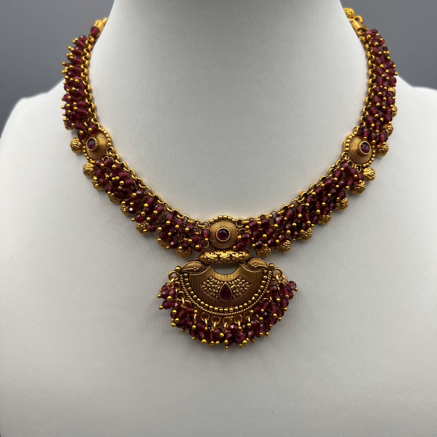 Fashion - Classic Red Antique Traditional Necklace Set