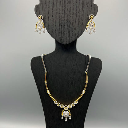 Fashion - Elegant White AD/CZ Stone Necklace Set