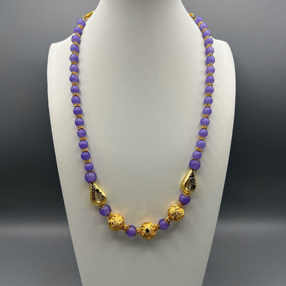 Fashion - Simple Lavender Purple Casual Necklace Set