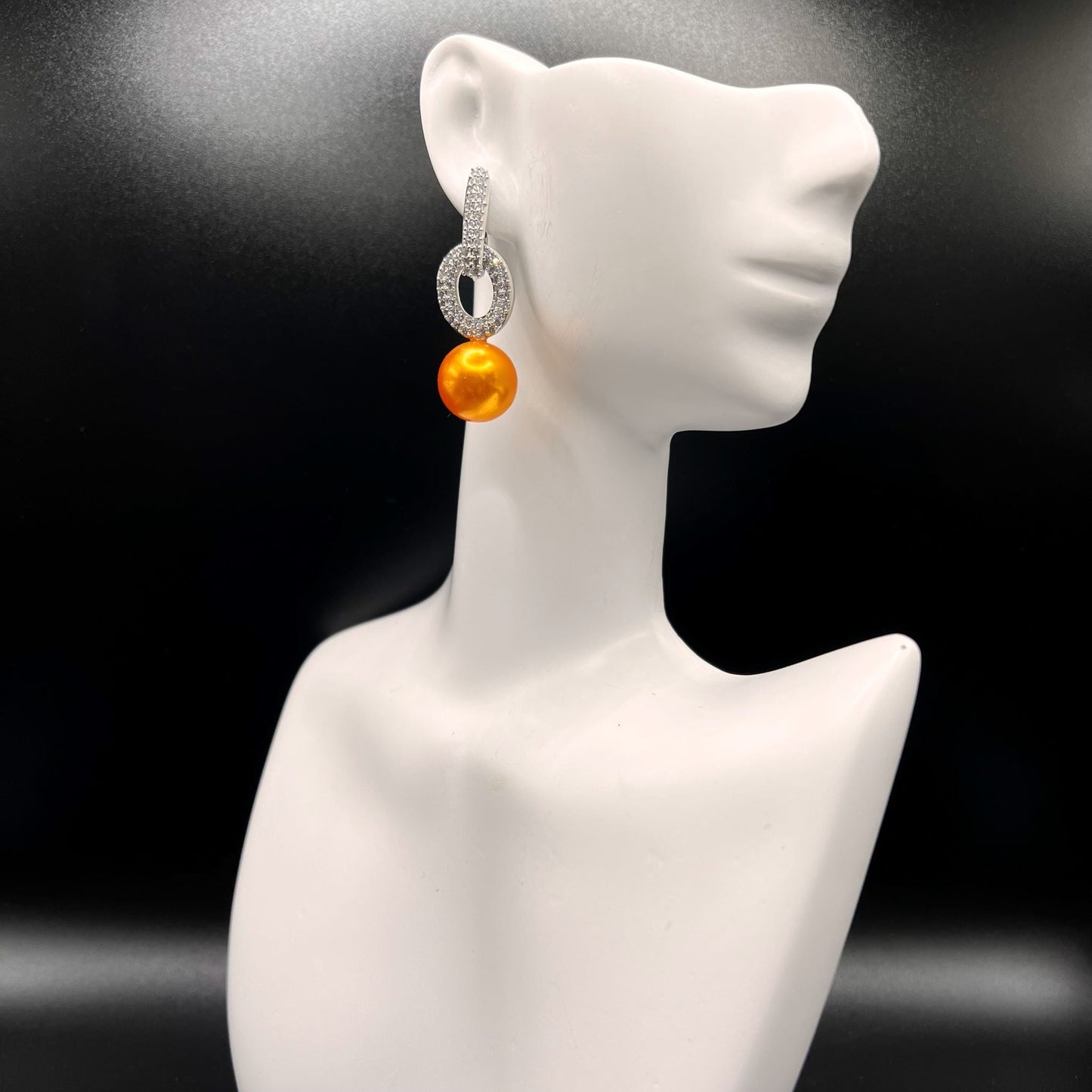 Fashion - Trendy Mustard Yellow Color AD/CZ Stone Jewelry Dangler Earrings