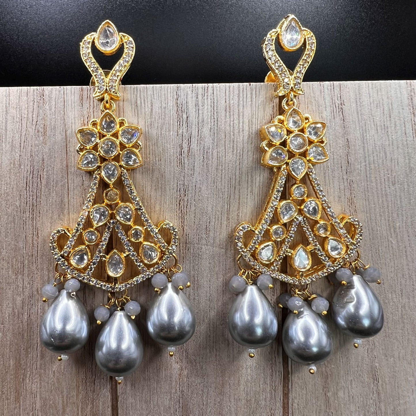 Fashion - Designer Festive White Color Kundan/Polki Jewelry Chandelier Earrings