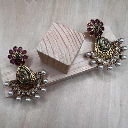 Fashion - Classic Multi Color Antique Traditional Cluster Earrings