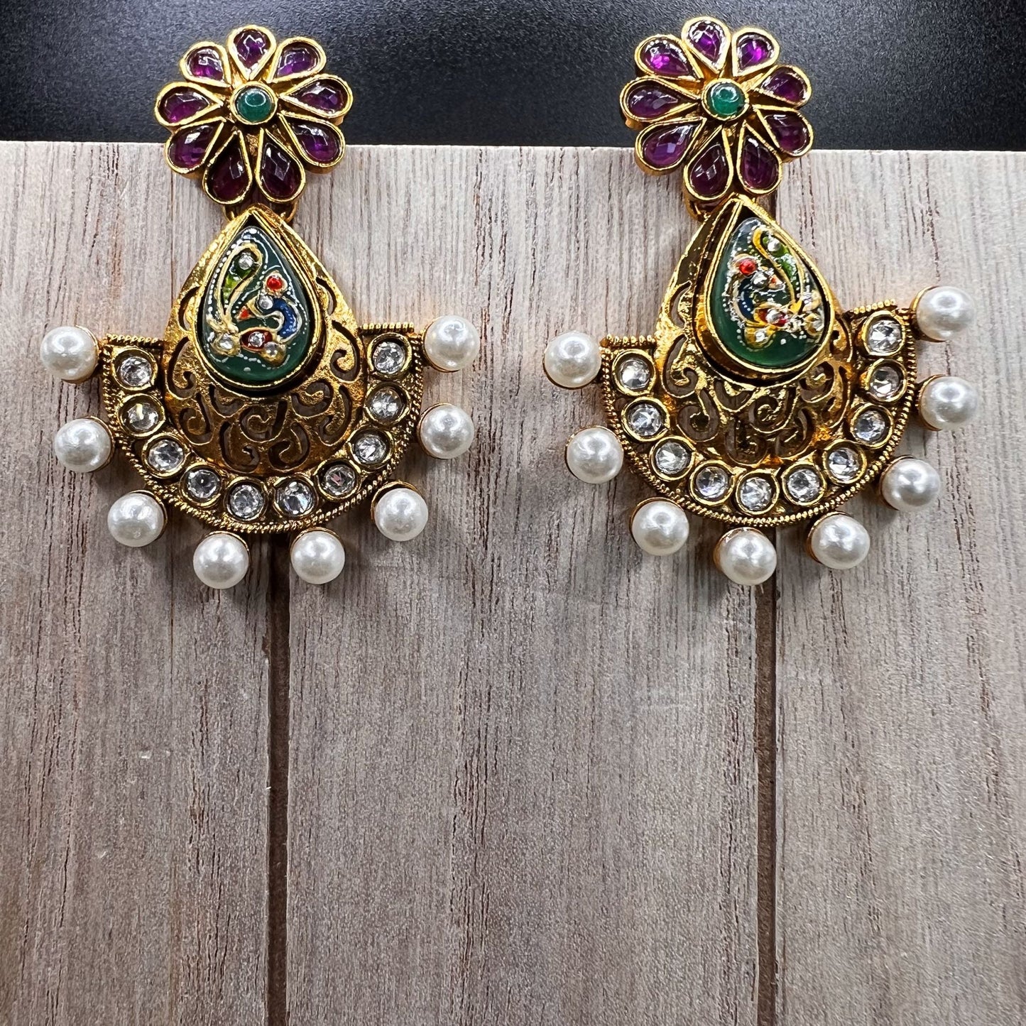 Fashion - Classic Multi Color Antique Traditional Cluster Earrings