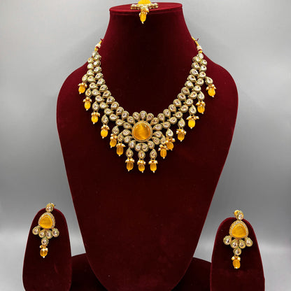 Fashion - Festive Eye Catching Yellow Monalisa Stone Jewelry Set