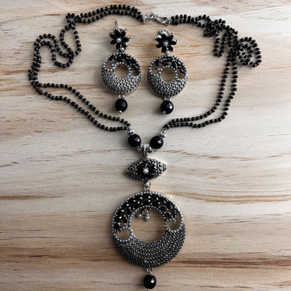 Fashion - Black Oxidized Mangalsutra Necklace Set