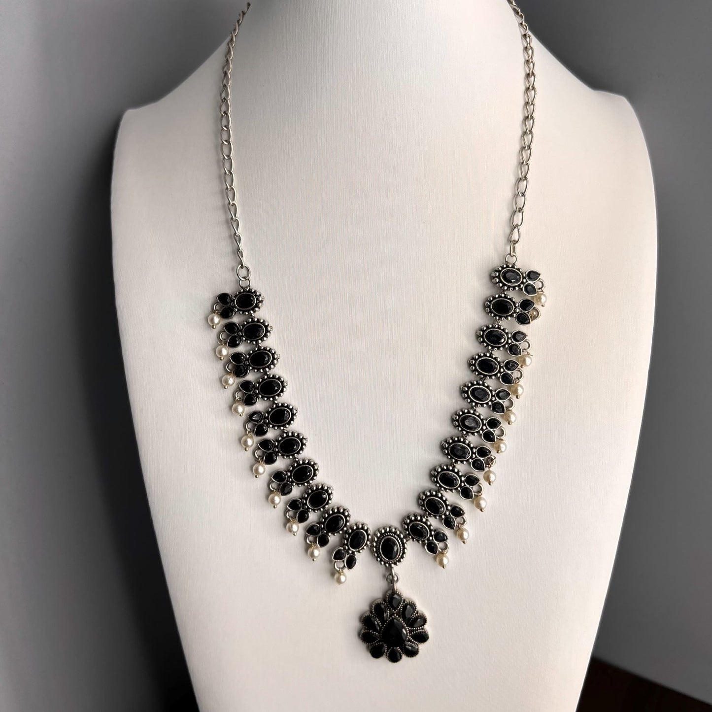 Fashion - Black Color Oxidized Necklace Set