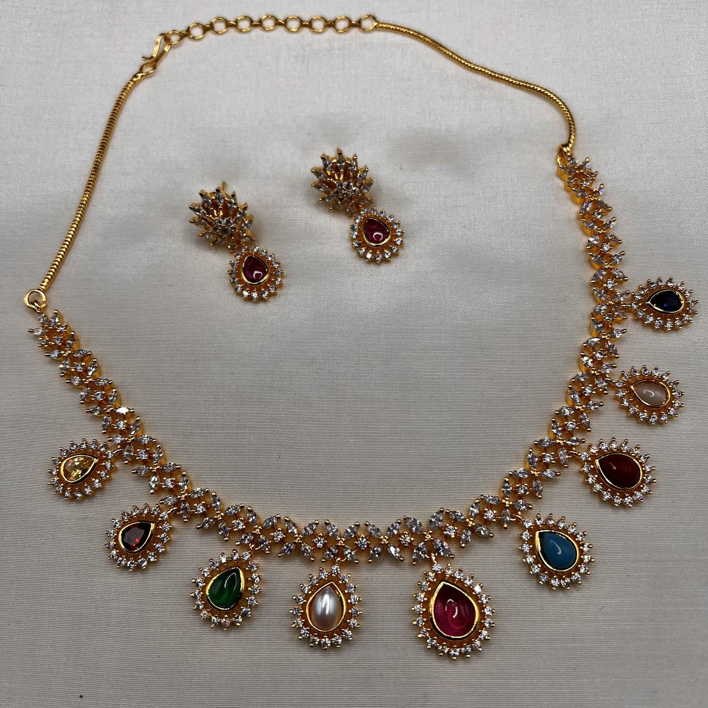 Fashion - Elegant Multi Color Motifs Antique Traditional Necklace Set