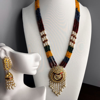 Fashion - Attractive Multi Color Antique Traditional, Bead Mix Necklace Set