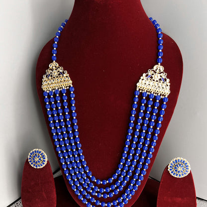 Fashion - Blue Bead Mix Long Necklace Set