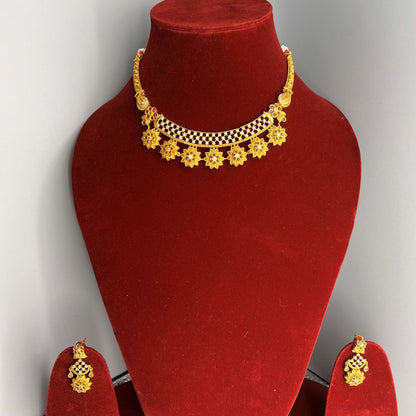 Fashion - Unique Ruby Pink Antique Traditional Necklace Set