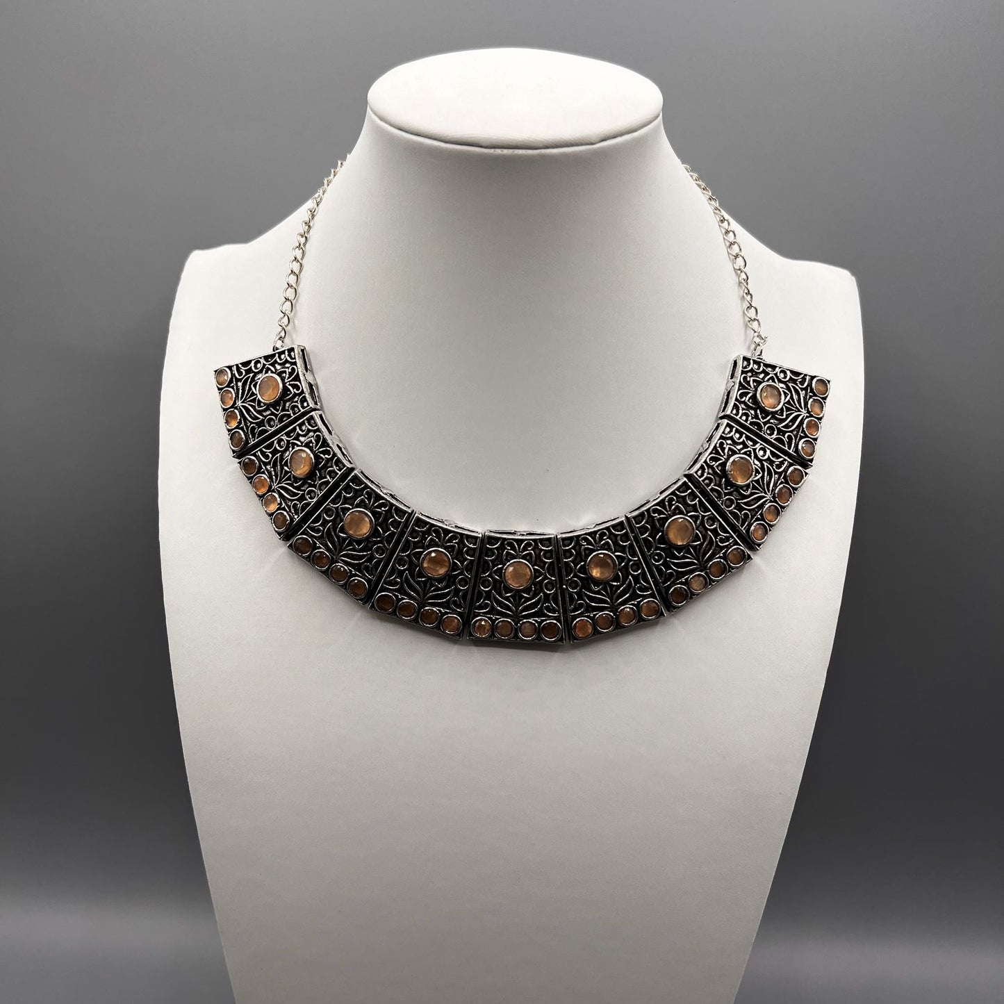 Fashion - Trendy Peach Color Oxidized Necklace Set