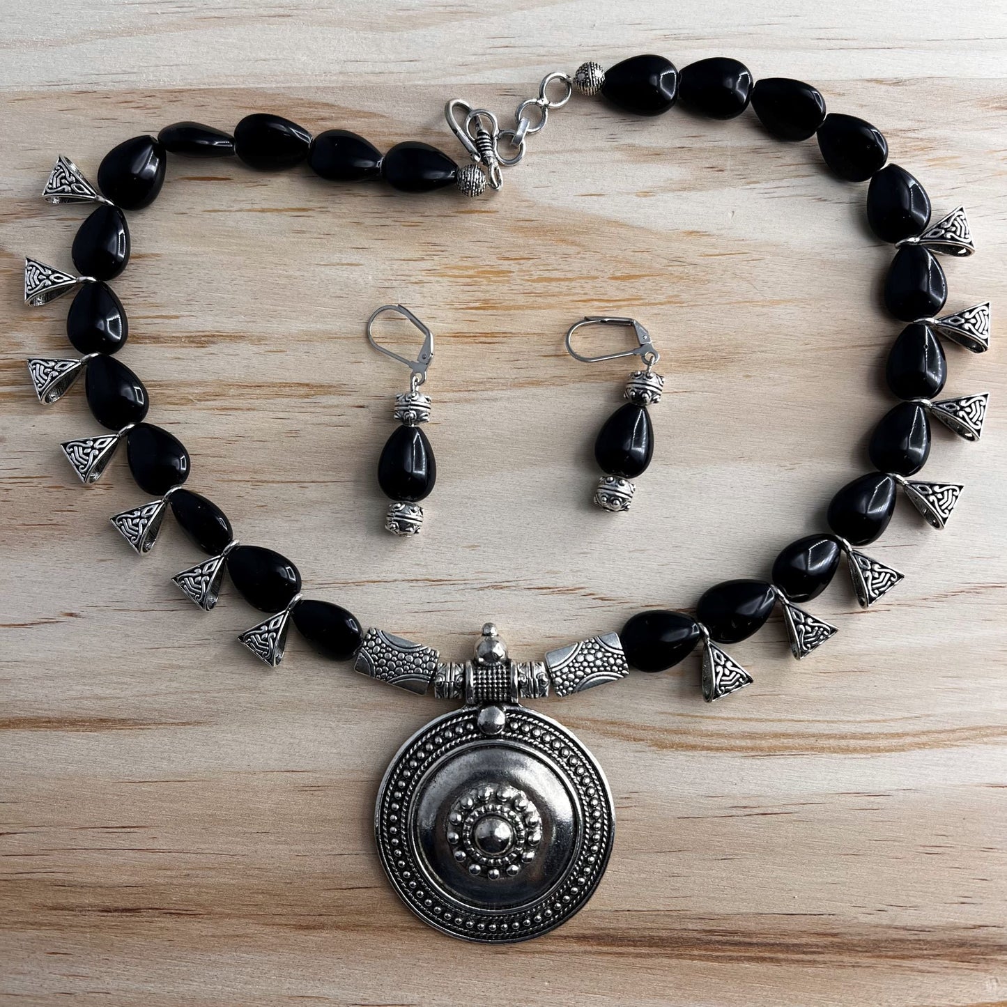 Fashion - Designer Trendy Black Oxidized Necklace Set