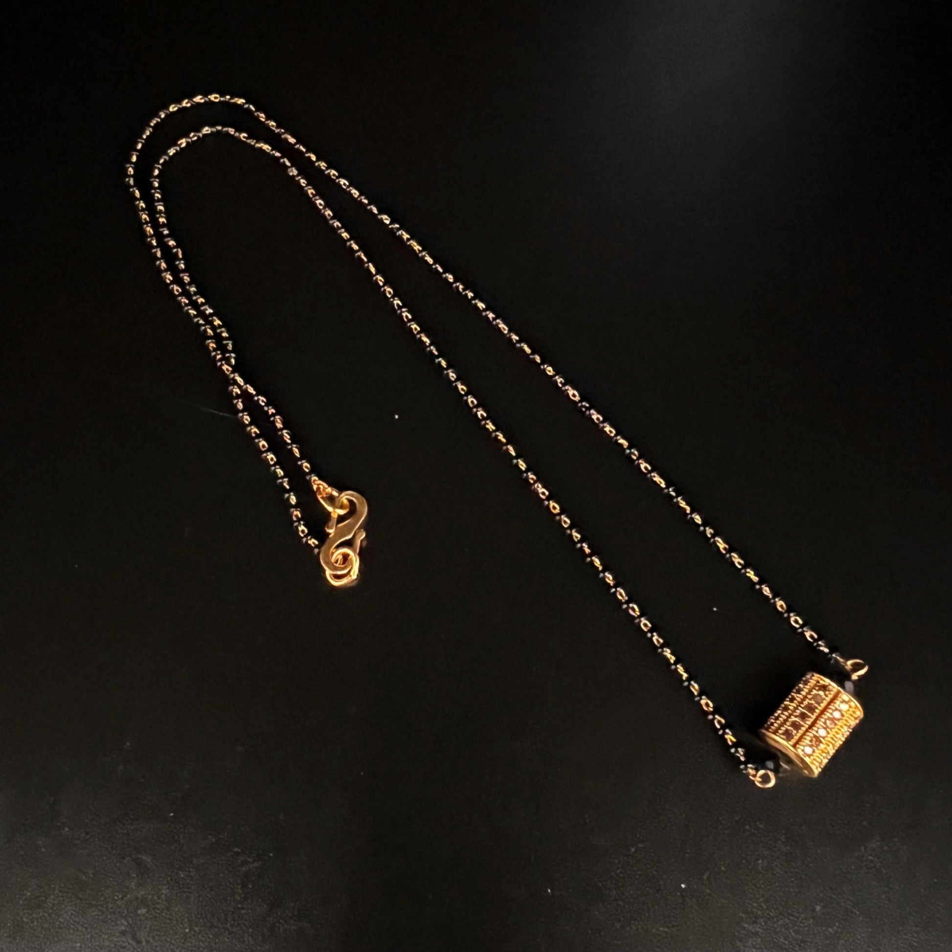 Fashion - Mangalsutra Dainty Style Gold Color Antique Traditional Necklace With Gold Tone Plating