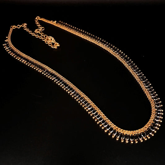 Fashion - Classic Style Black Color Antique Traditional Necklace With Gold Tone Plating