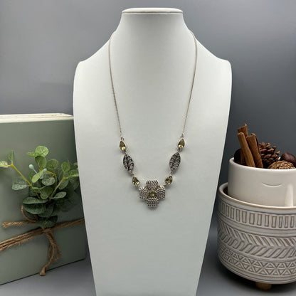 925 Silver Trendy Yellow Quartz Cut Stone Jewelry Set